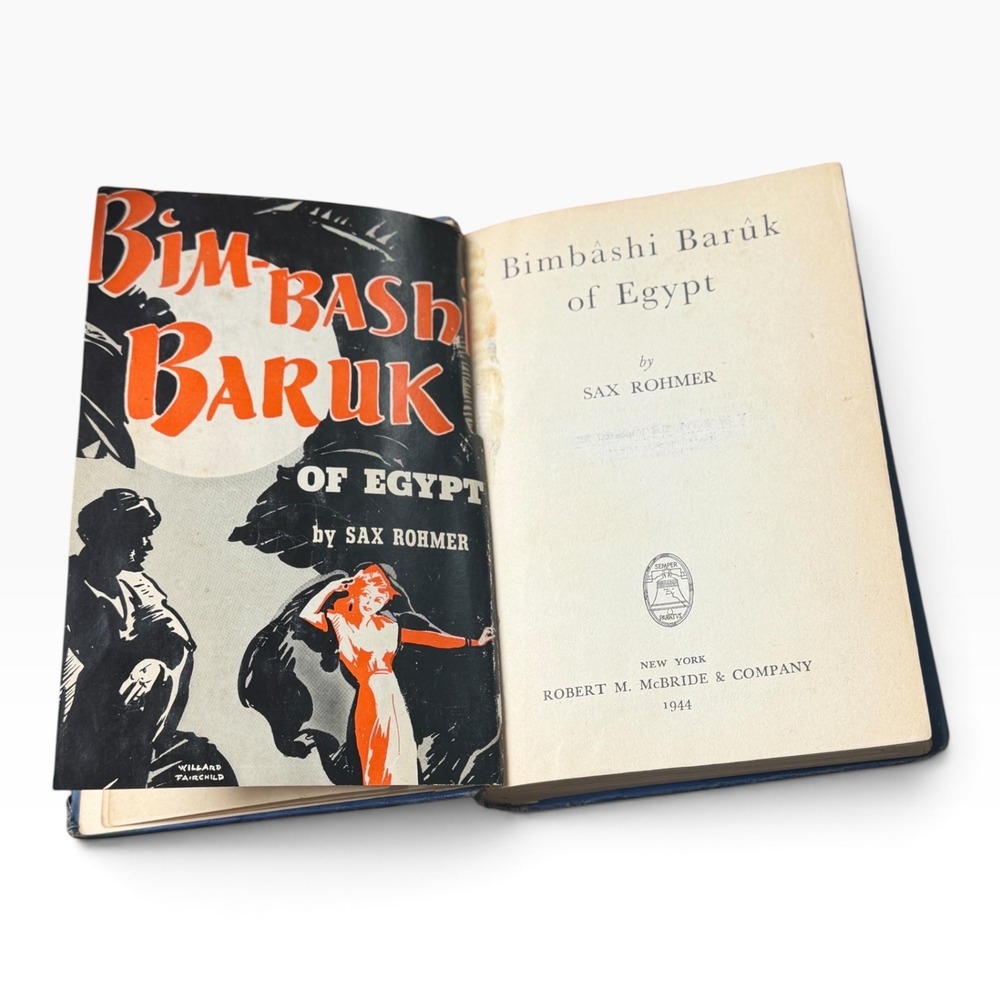 Bimbashi Baruk of Egypt Sax Rohmer 1944 First Edition Hardcover Mystery Book